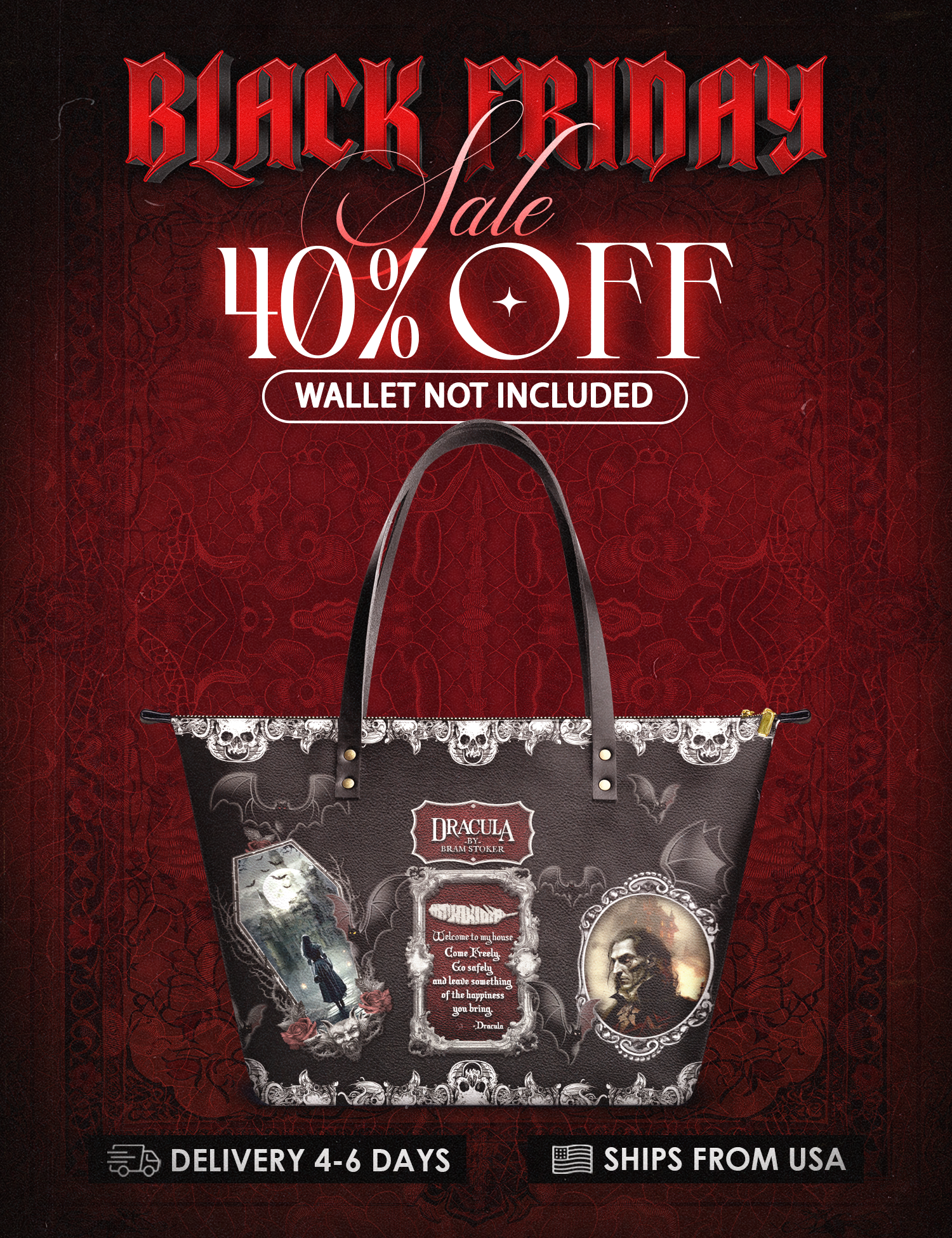 "The Dracula" Leather Tote Bag Deal