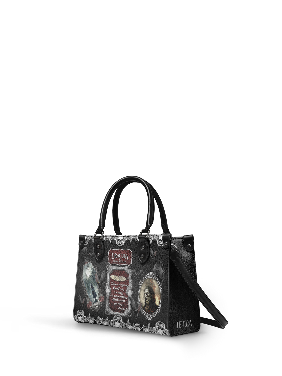 "The Dracula" - Black Interior - Small Leather Handbag - FALL CLEARANCE DEAL