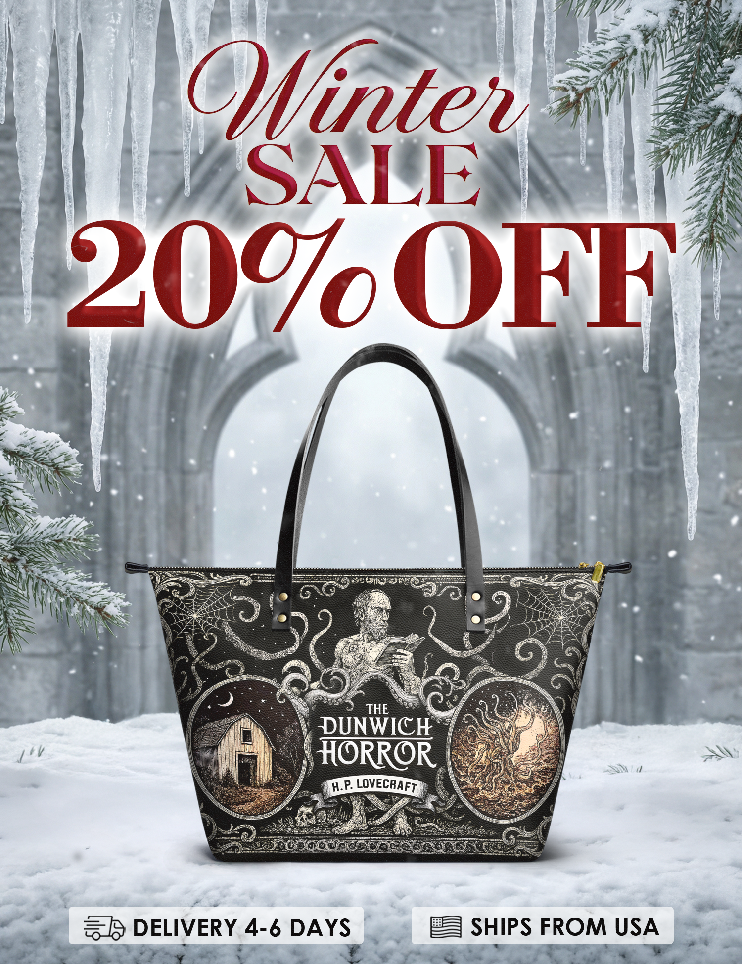 "The Dunwich Horror" Leather Tote Bag Deal