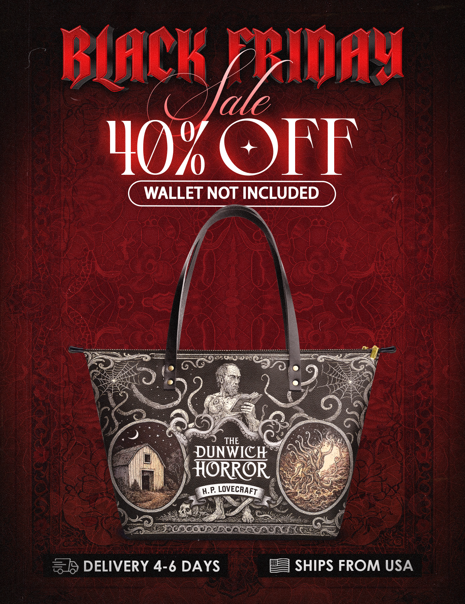 "The Dunwich Horror" Leather Tote Bag Deal