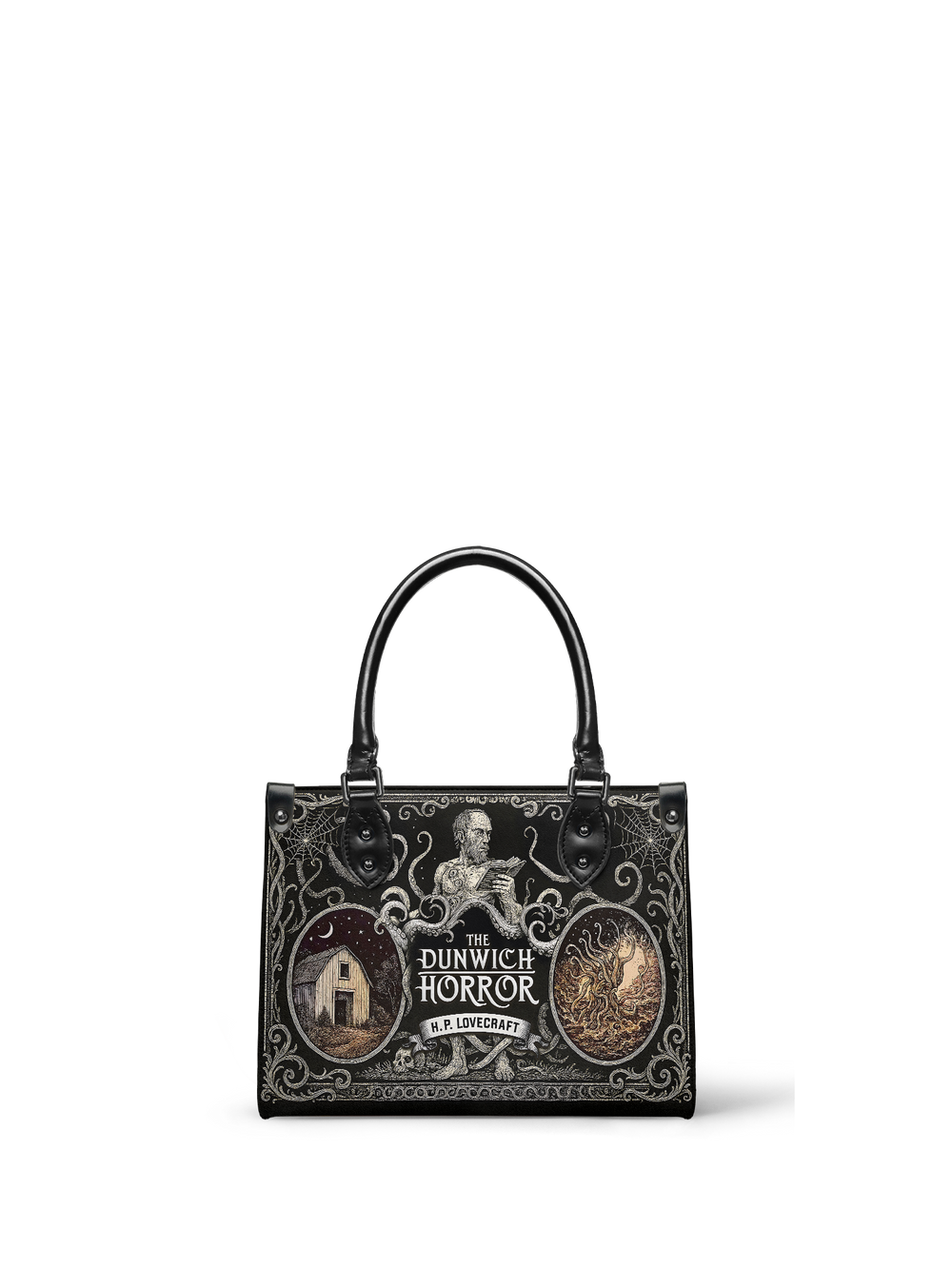 "The Dunwich Horror" - Black Interior - Small Leather Handbag - NEVERMORE DEAL
