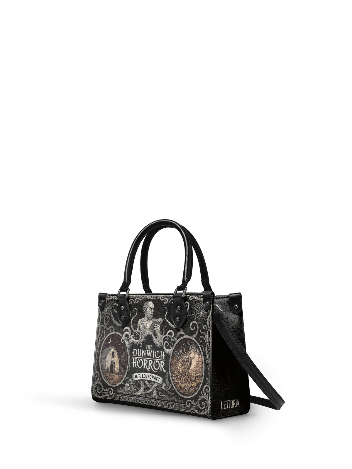 "The Dunwich Horror" - Black Interior - Small Leather Handbag - NEVERMORE DEAL