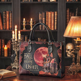 "The Fall Of The House Of Usher" - Black Interior - Leather Handbag Matching Set - CLEAROUT