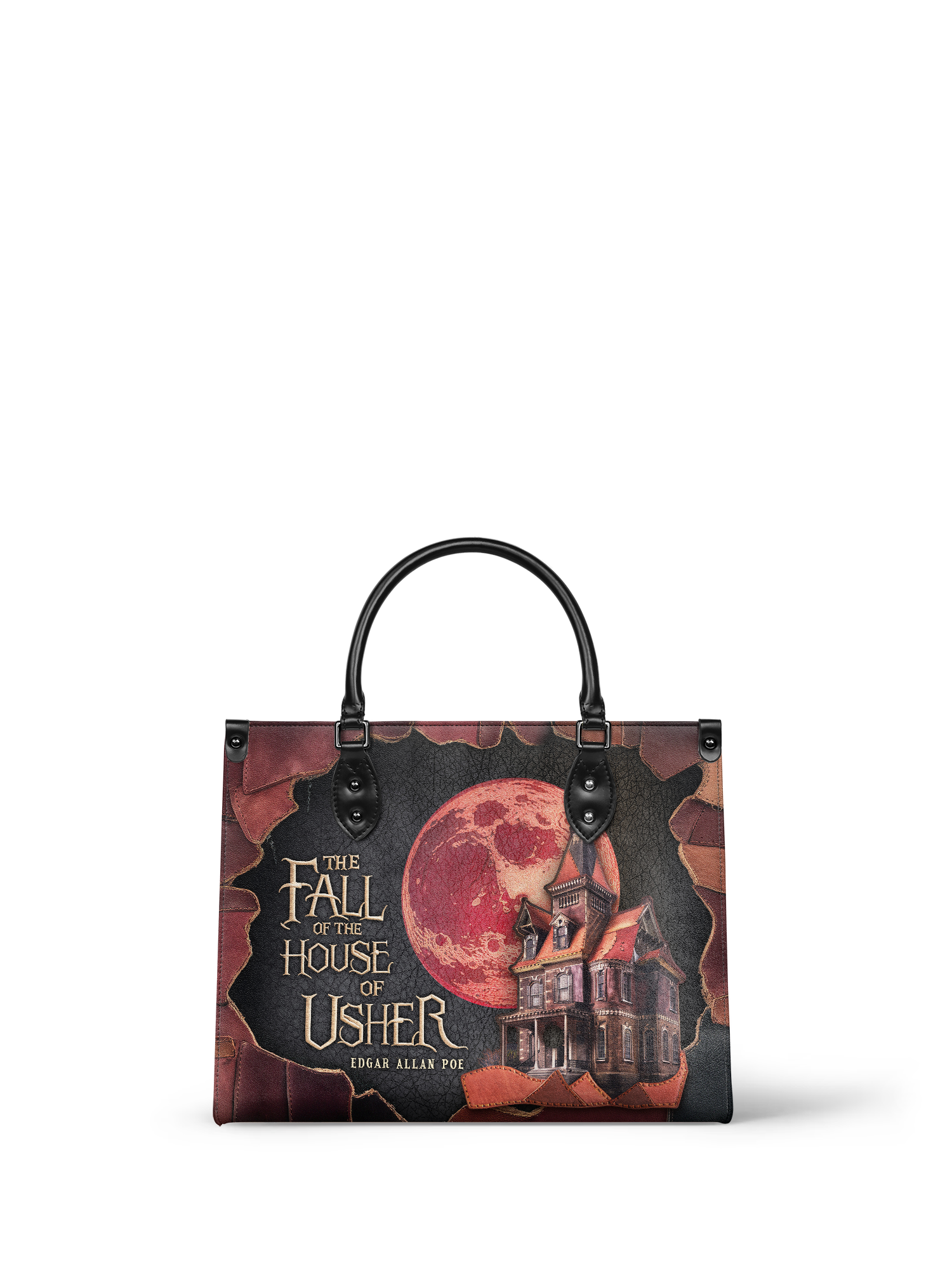 "The Fall Of The House Of Usher" - Red Interior - Leather Handbag