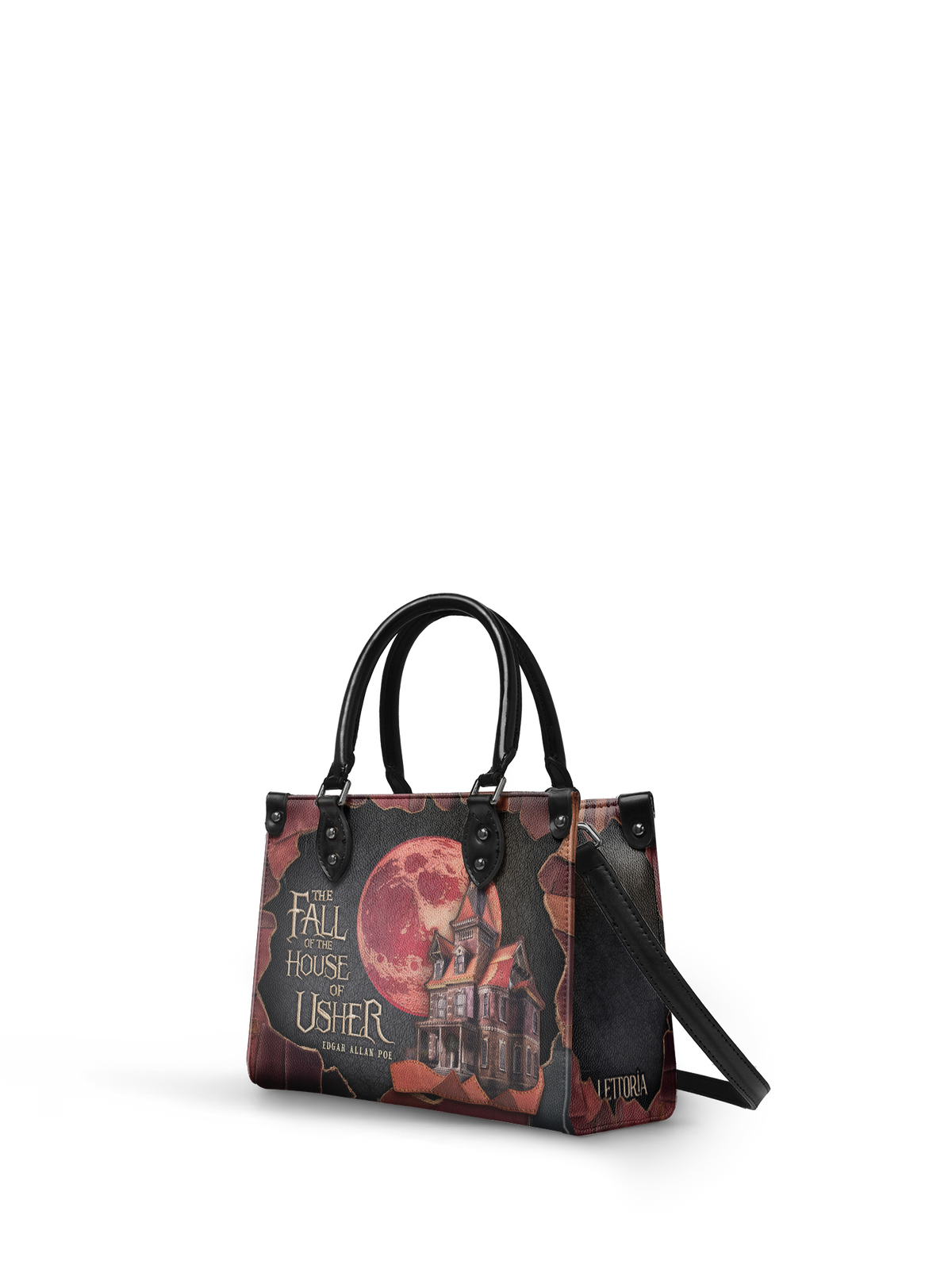 "The Fall Of The House Of Usher" - Black Interior - Small Leather Handbag - FALL CLEARANCE DEAL