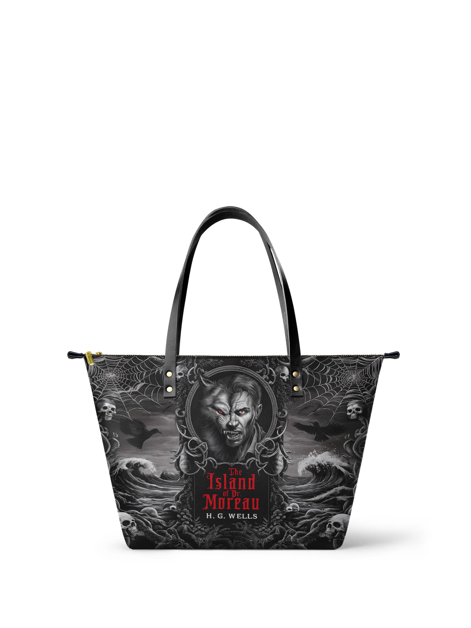 "The Island Of Dr Moreau" Leather Tote Bag
