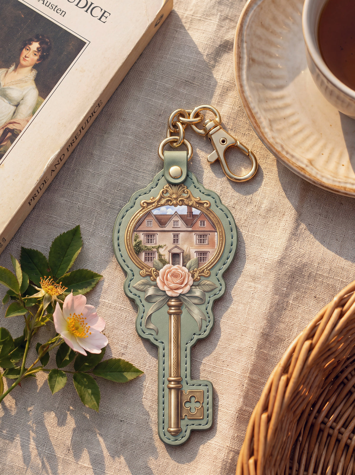 "The Key To Pemberley" Leather Bag Charm