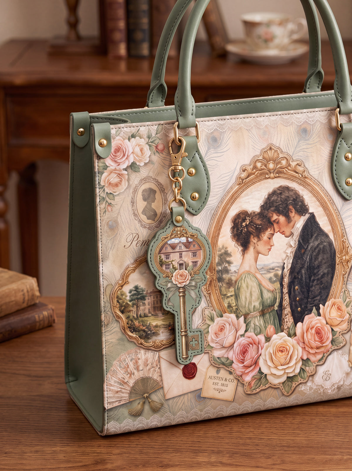 "The Key To Pemberley" Leather Bag Charm