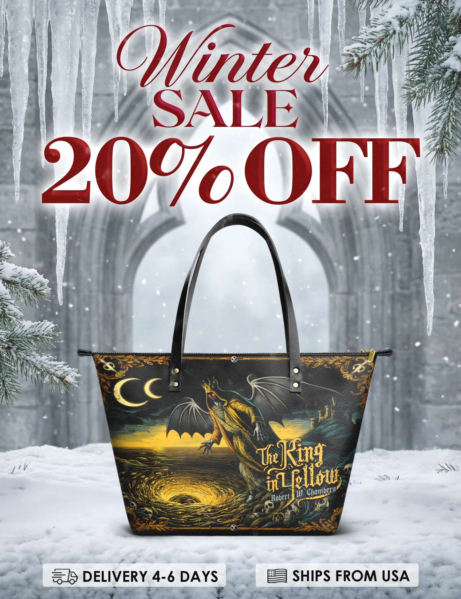 "The King In Yellow" Leather Tote Bag Deal