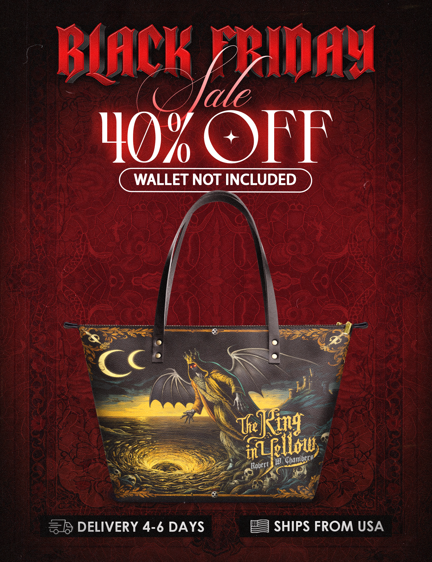 "The King In Yellow" Leather Tote Bag Deal
