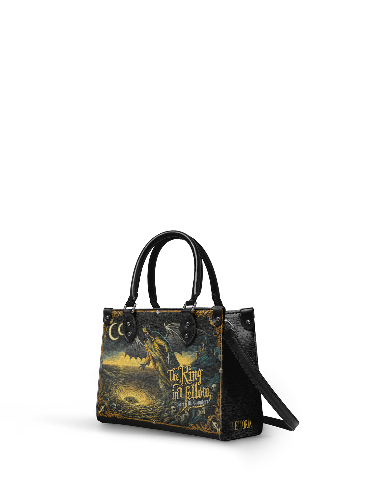 "The King In Yellow" - Black Interior - Small Leather Handbag - NEVERMORE DEAL