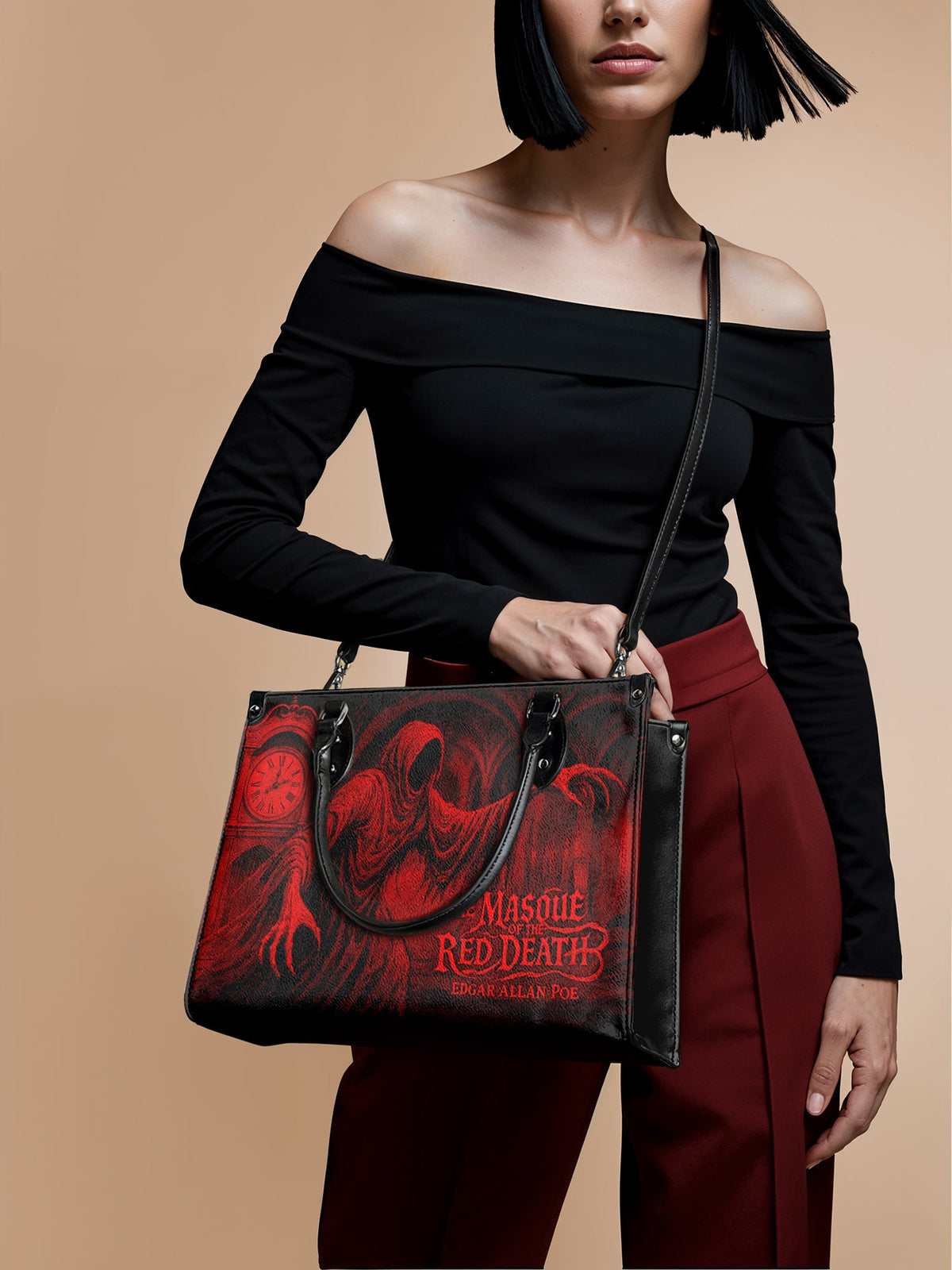 "The Masque Of The Red Death" - Black Interior - Leather Handbag - FALL DEAL