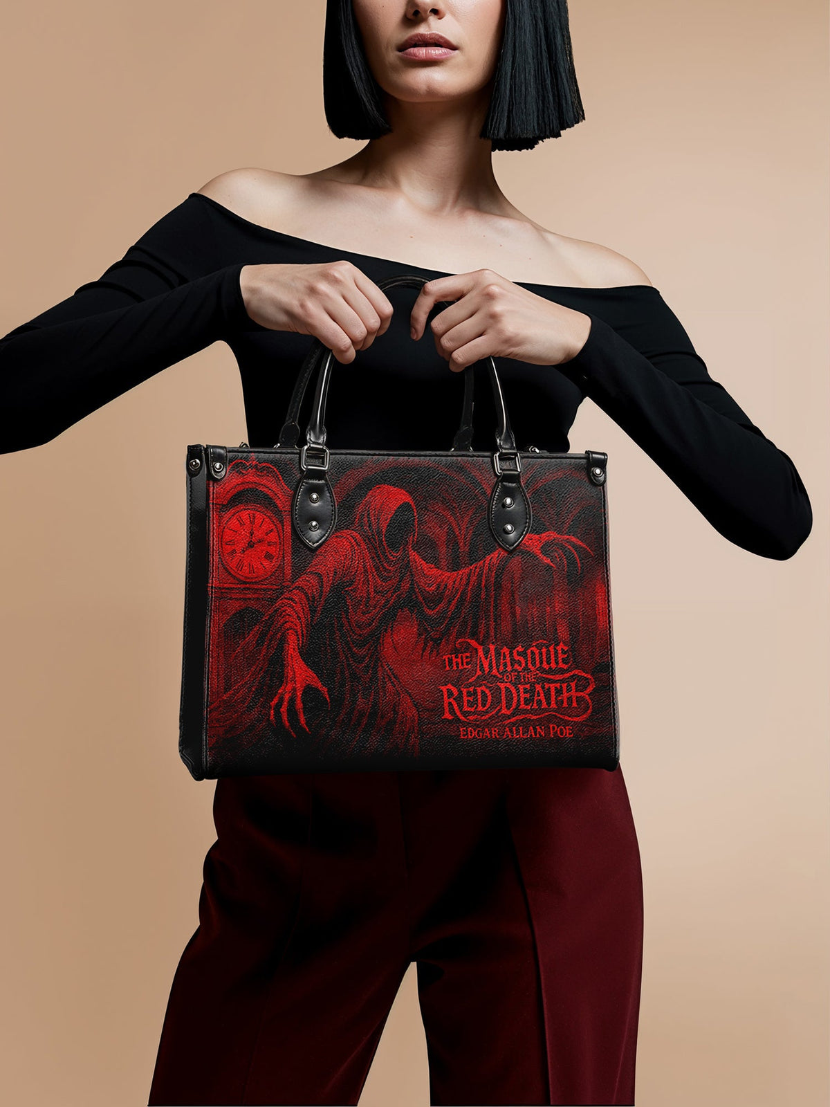 "The Masque Of The Red Death" - Black Interior - Leather Handbag - FALL DEAL