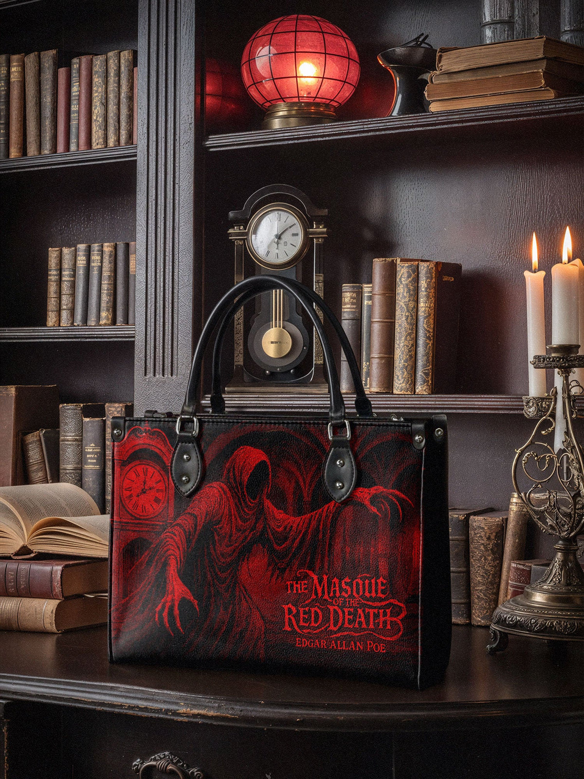 "The Masque Of The Red Death" - Black Interior - Leather Handbag - FALL DEAL