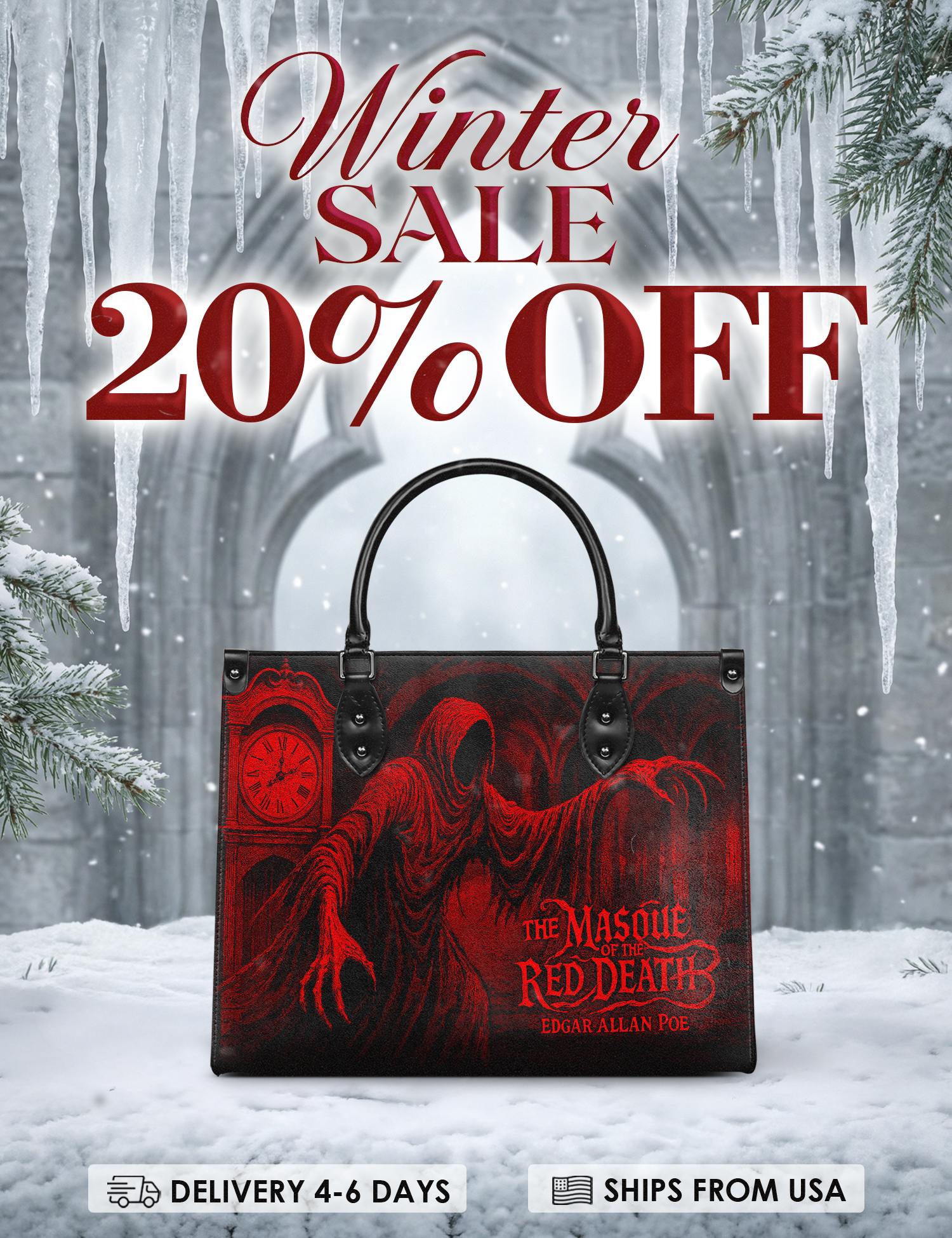 "The Masque Of The Red Death" Leather Handbag Deal