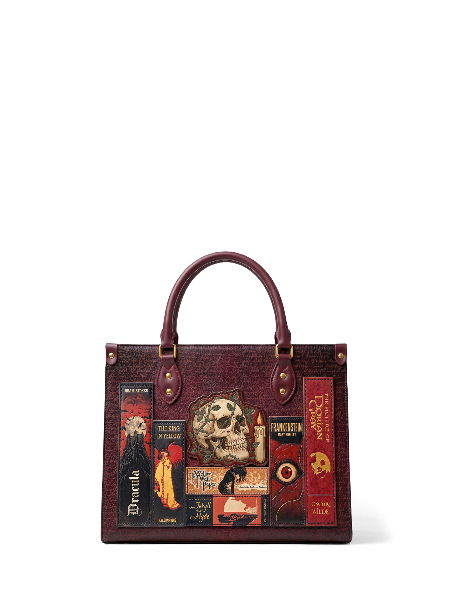 “The Midnight Codex” Applique Leather Handbag