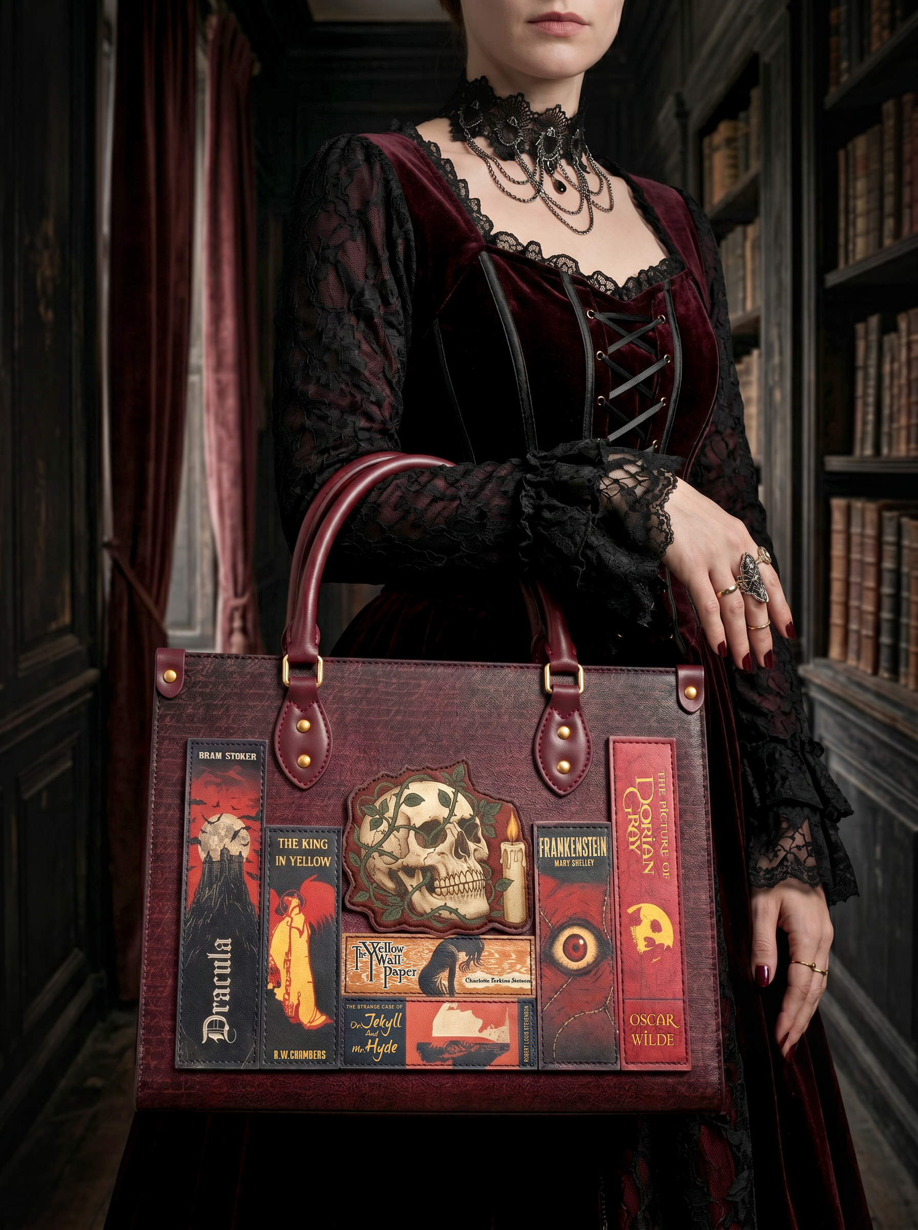 “The Midnight Codex” Applique Leather Handbag Pre-order