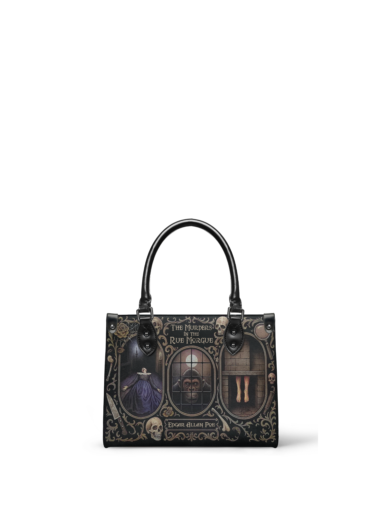"The Murders In The Rue Morgue" - Black Interior - Small Leather Handbag - NEW WORKSHOP SALE