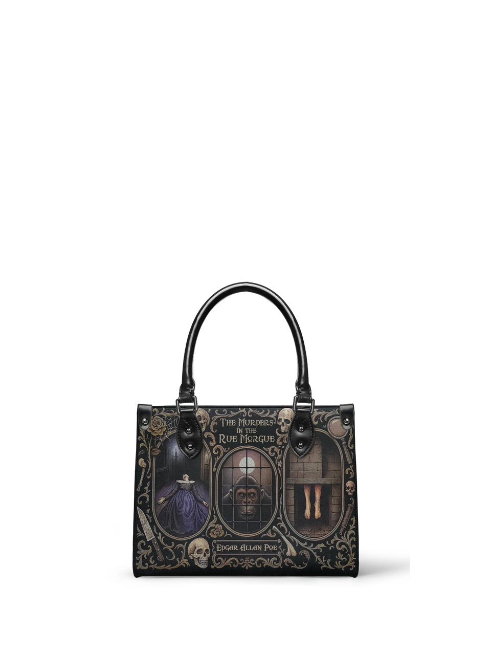 "The Murders In The Rue Morgue" - Black Interior - Small Leather Handbag - NEW WORKSHOP SALE