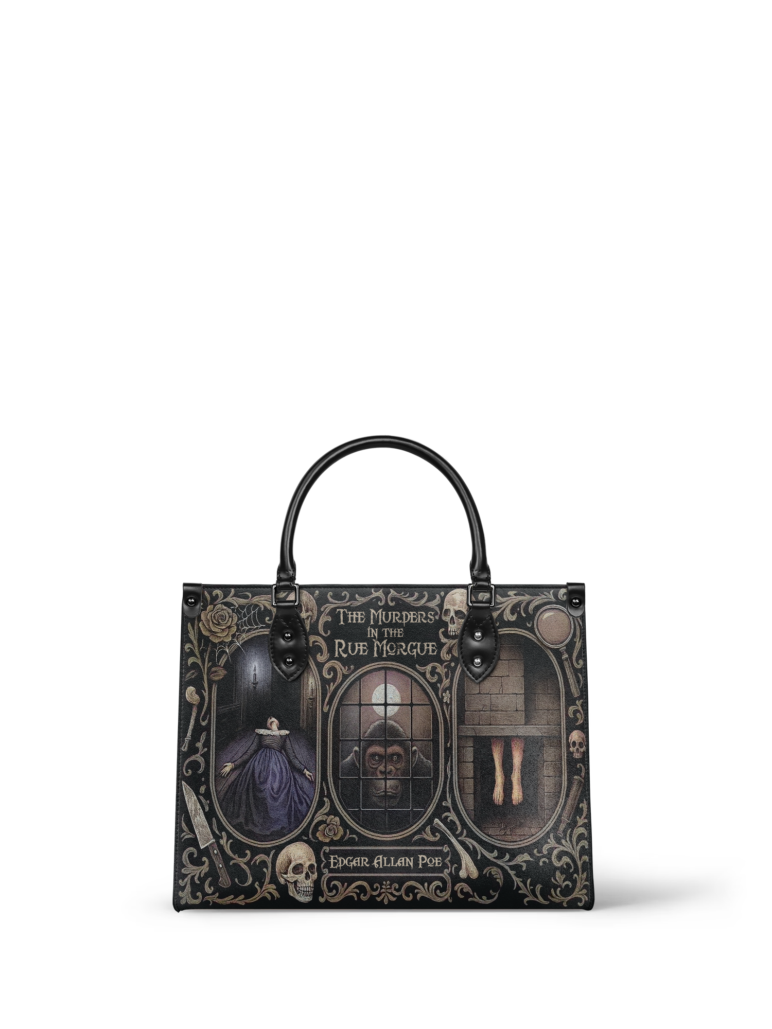 "The Murders In The Rue Morgue" - Brown Interior - Leather Handbag