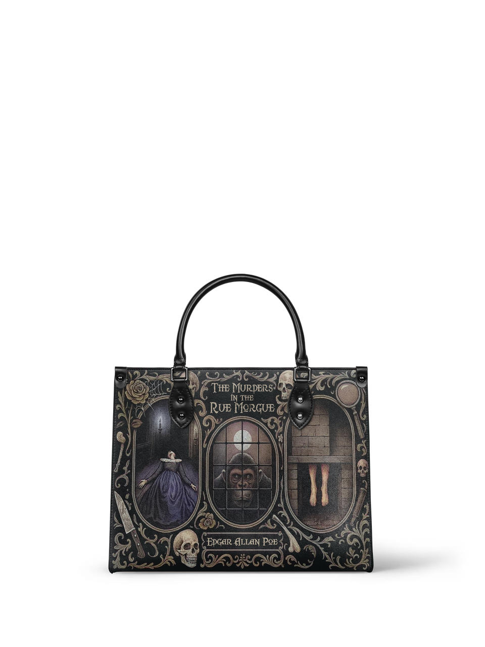 "The Murders In The Rue Morgue" - Brown Interior - Leather Handbag