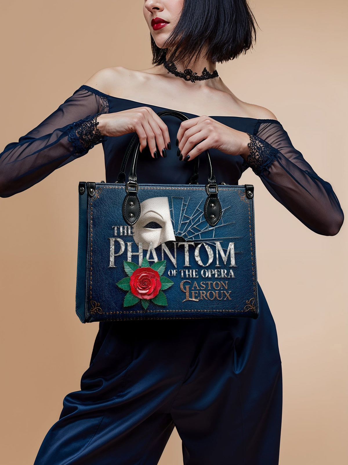 "The Phantom Of The Opera" - Blue Interior - Leather Handbag