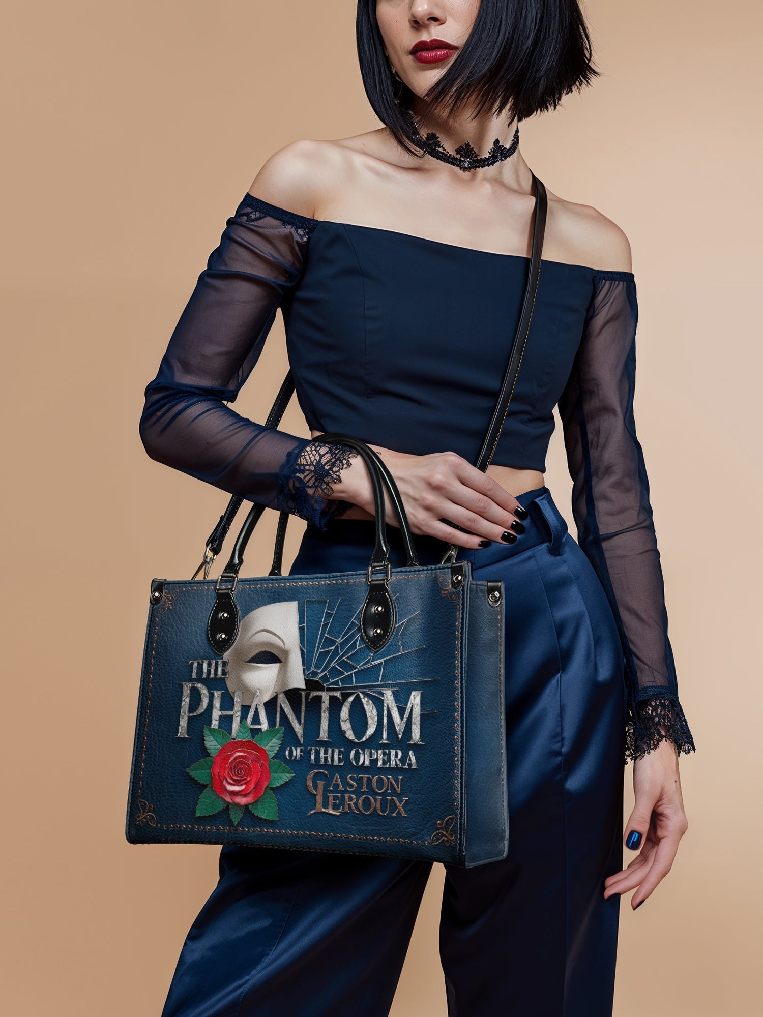 "The Phantom Of The Opera" - Blue Interior - Leather Handbag
