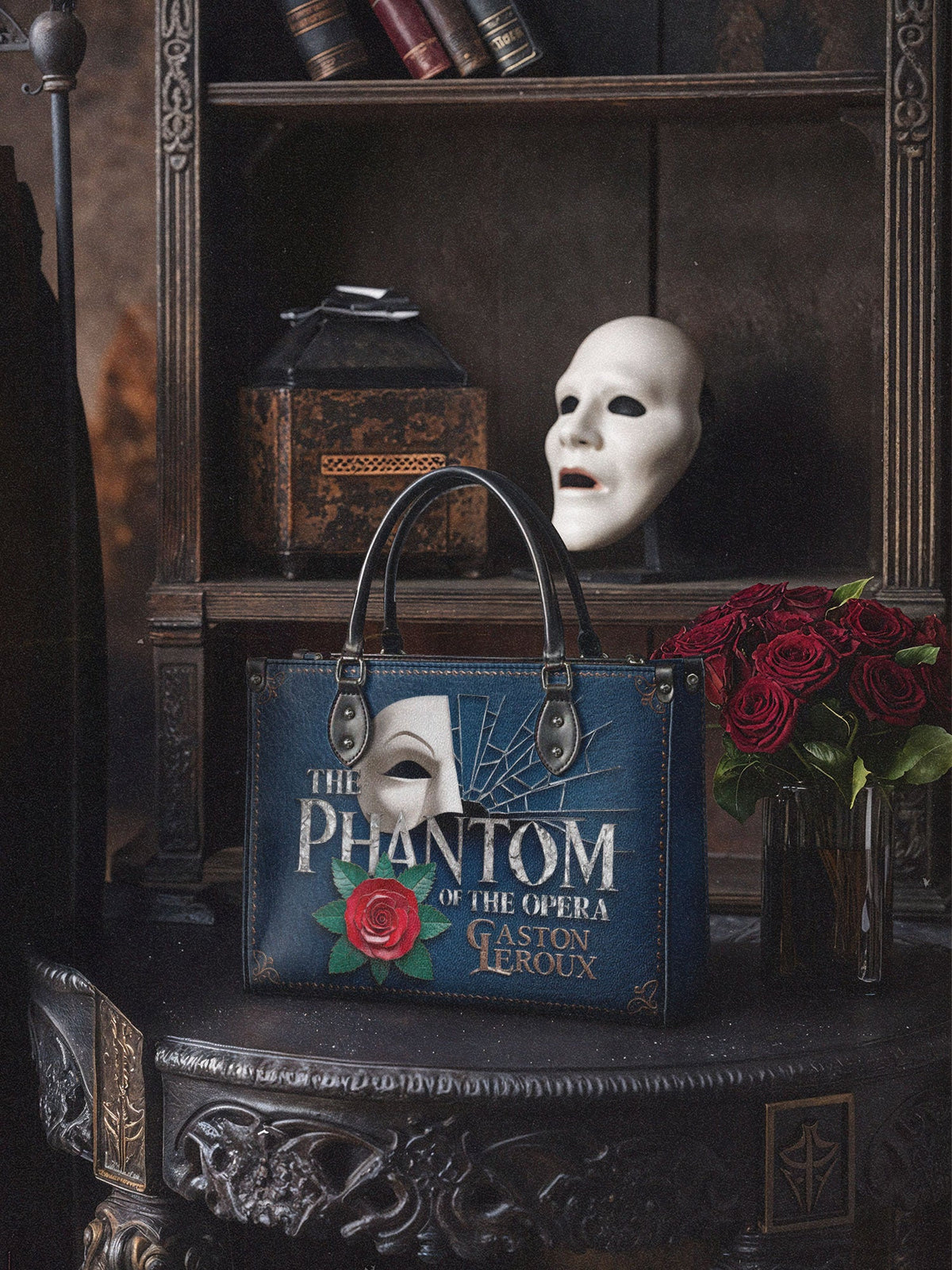 "The Phantom Of The Opera" - Blue Interior - Leather Handbag