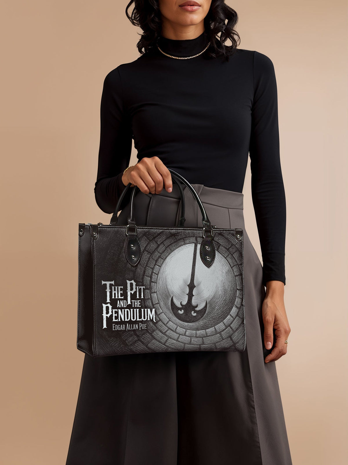 "The Pit And The Pendulum" - Black Interior - Leather Handbag - FALL DEAL