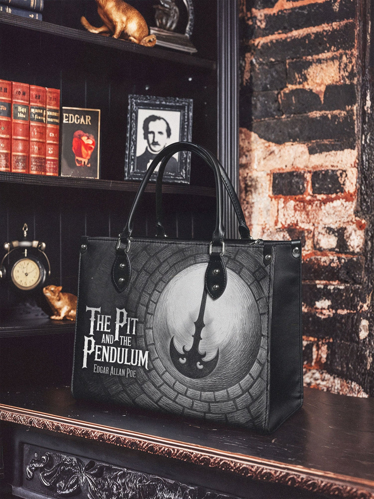"The Pit And The Pendulum" - Black Interior - Leather Handbag - FALL DEAL