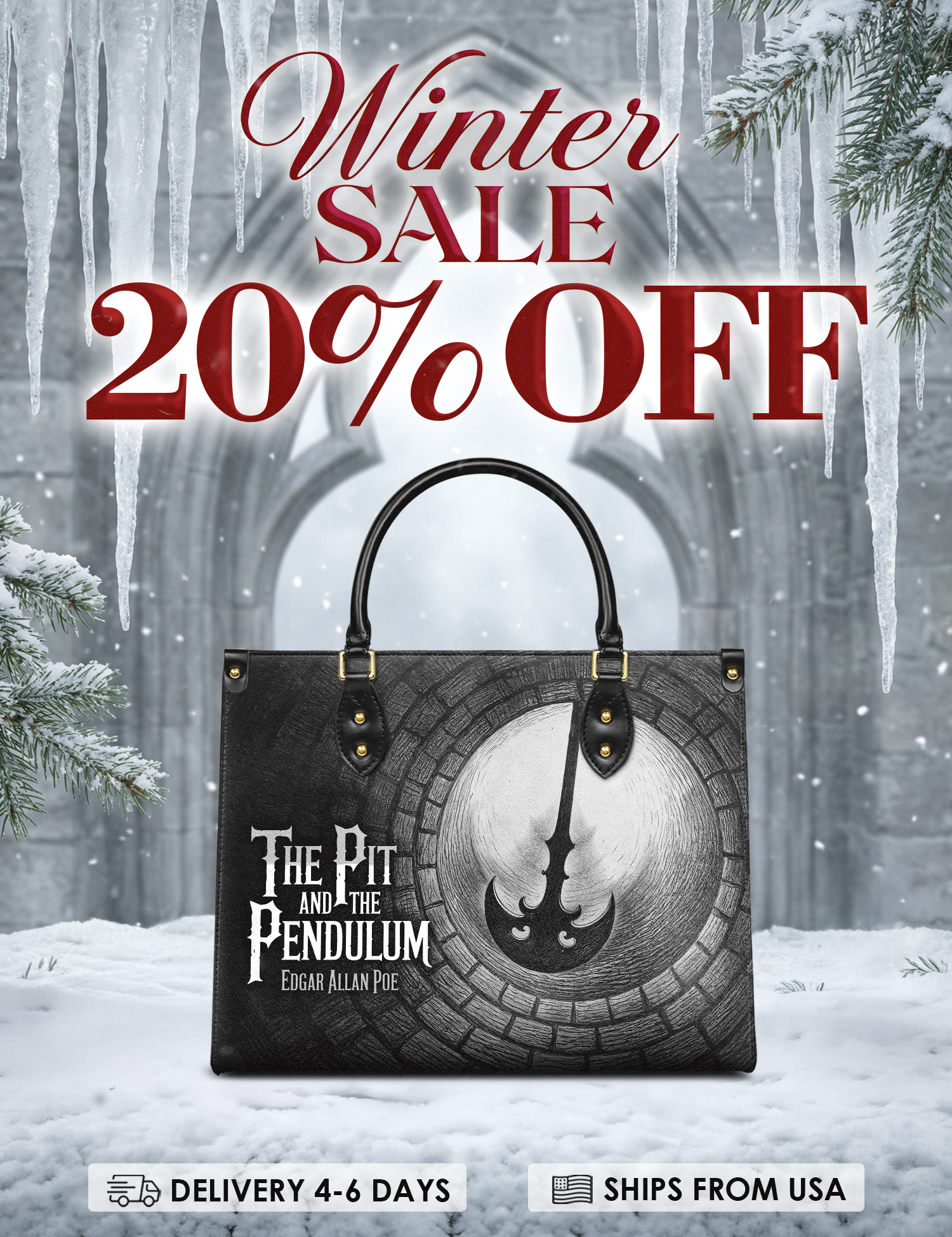 "The Pit And The Pendulum" Leather Handbag Deal