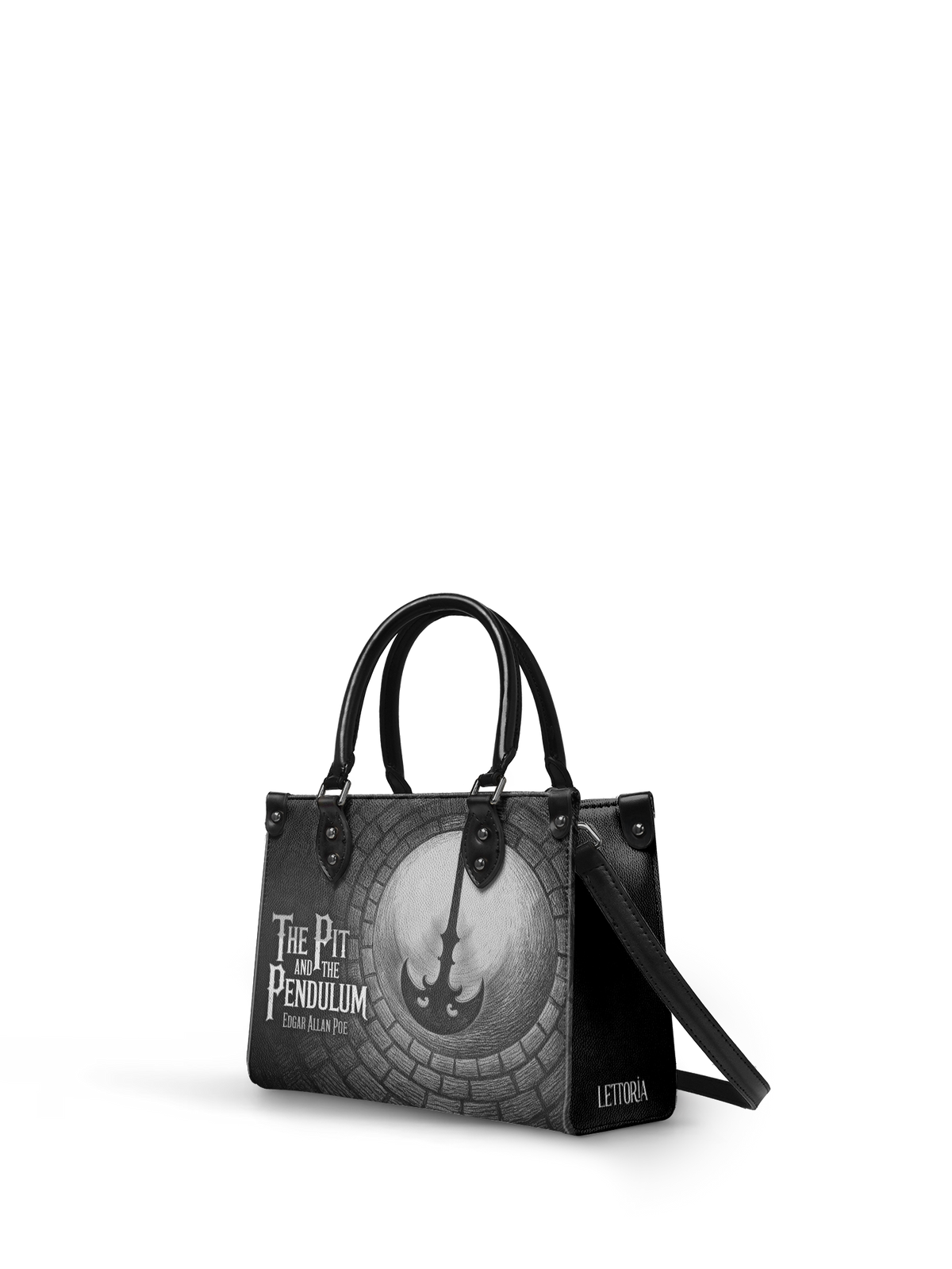 "The Pit And The Pendulum" - Black Interior - Small Leather Handbag - EVERMORE DEAL
