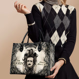 "The Raven" - Black Interior - Leather Handbag Matching Set - CLEAROUT