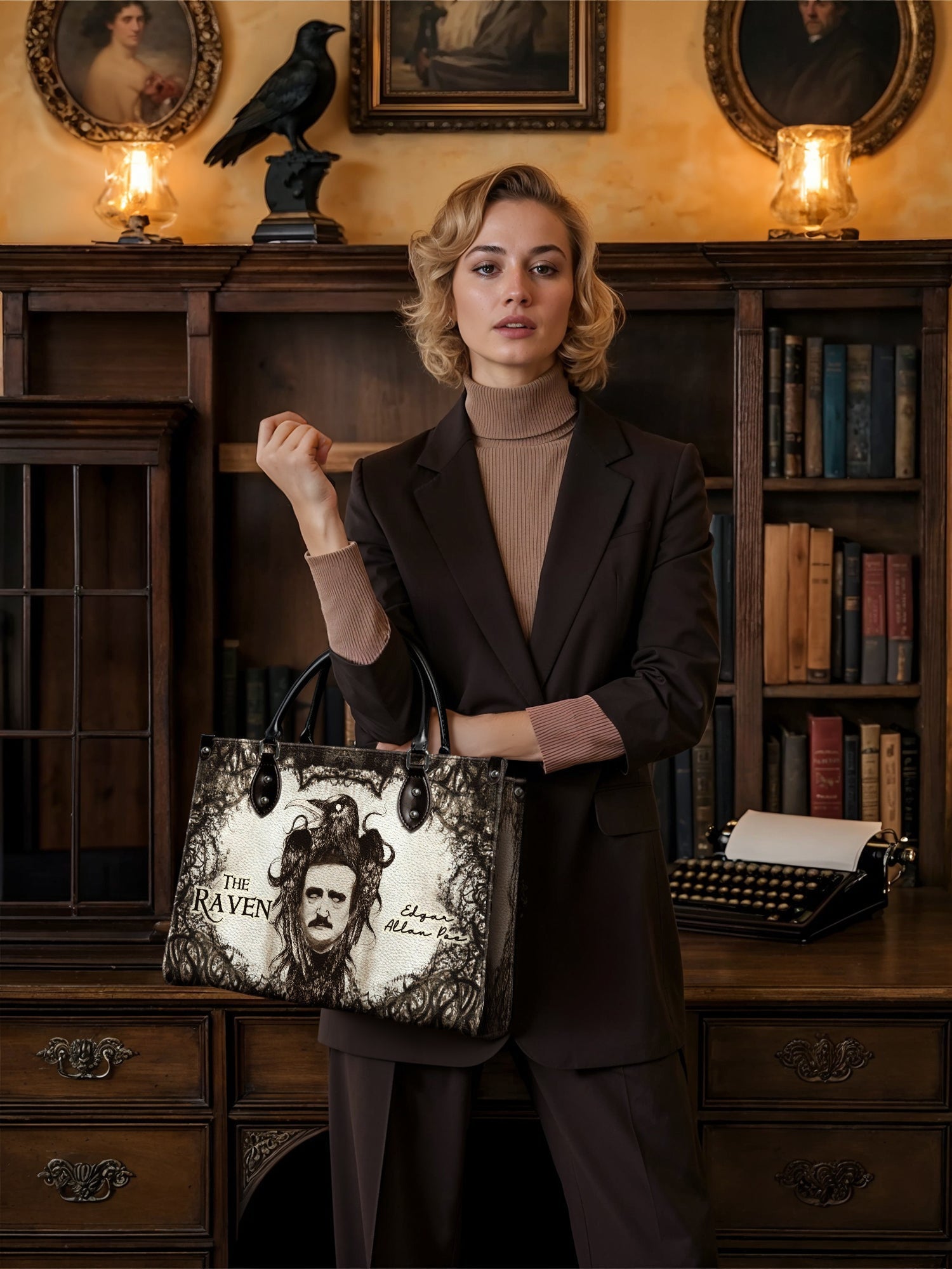 "The Raven" - Black Interior - Leather Handbag