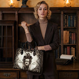 "The Raven" - Black Interior - Leather Handbag Matching Set - CLEAROUT