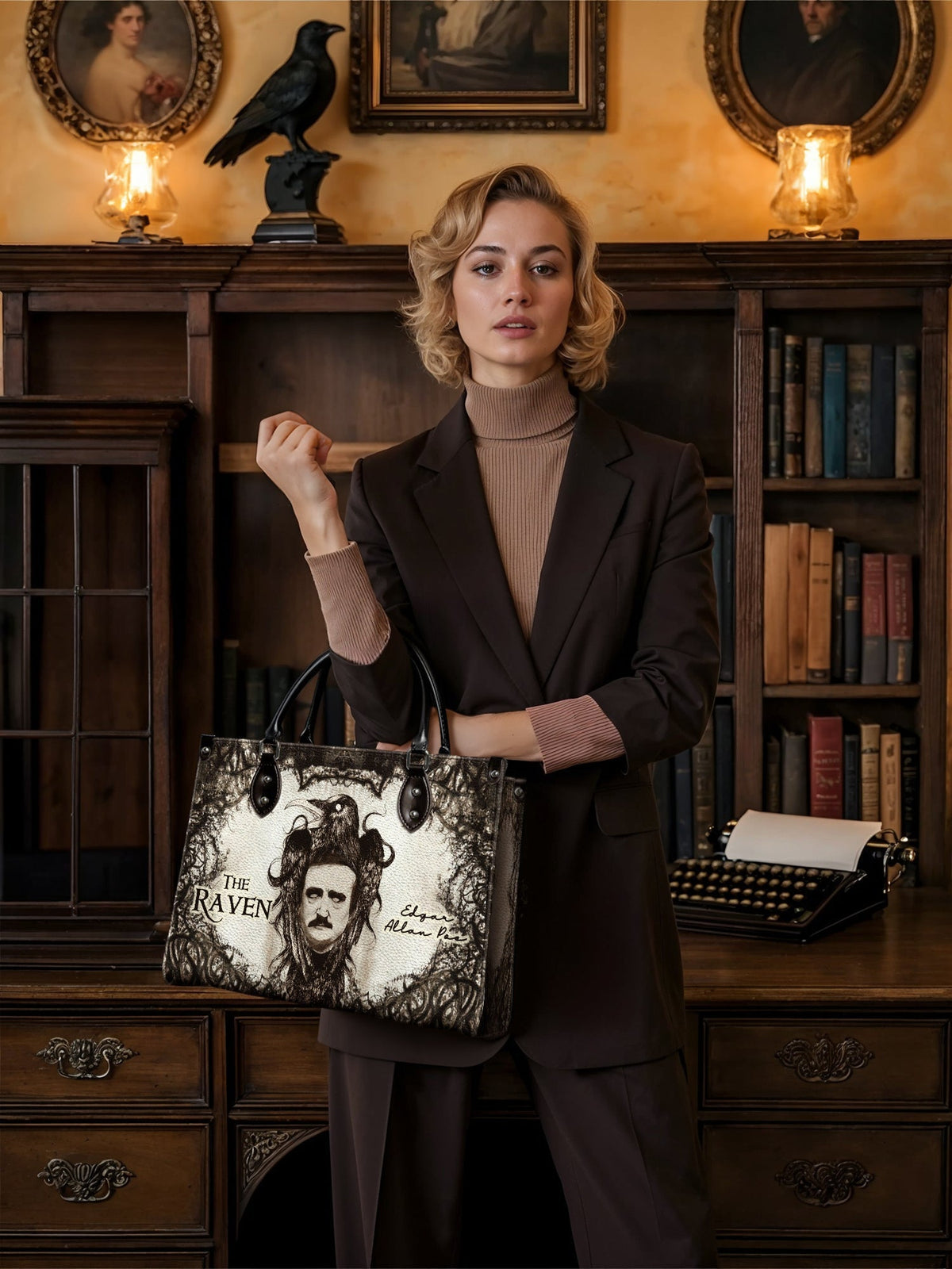 "The Raven" - Brown Interior - Leather Handbag