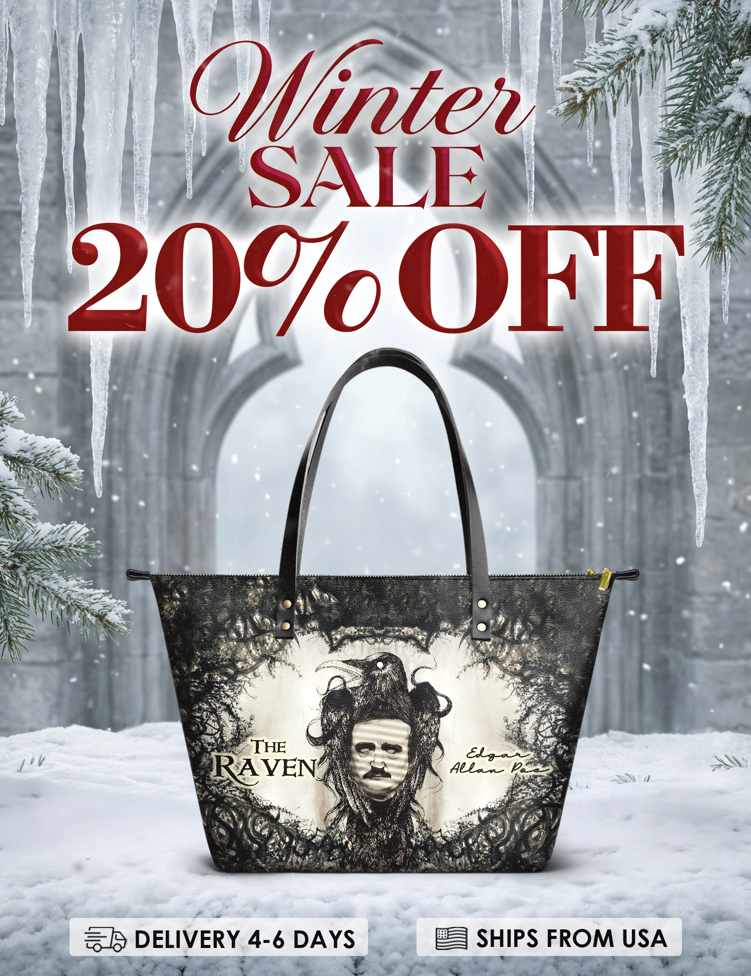 "The Raven" Leather Tote Bag Deal