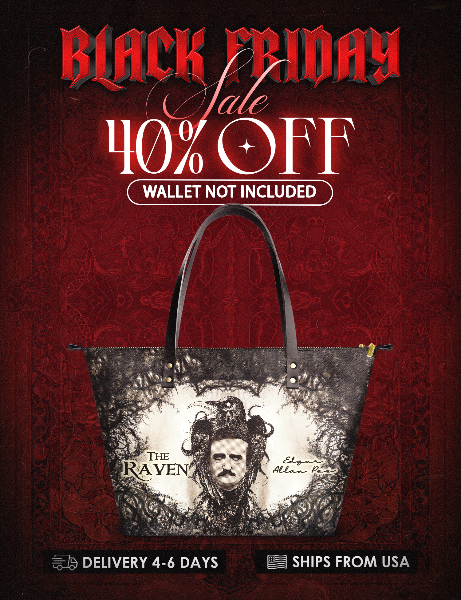 "The Raven" Leather Tote Bag Deal