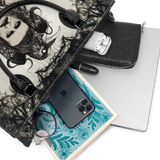 "The Raven" - Black Interior - Leather Handbag Matching Set - CLEAROUT