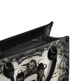 "The Raven" - Black Interior - Leather Handbag Matching Set - CLEAROUT