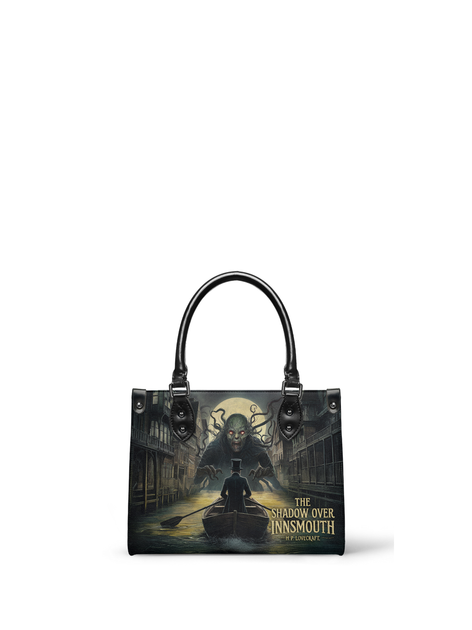 "The Shadow Over Innsmouth" - Black Interior - Small Leather Handbag