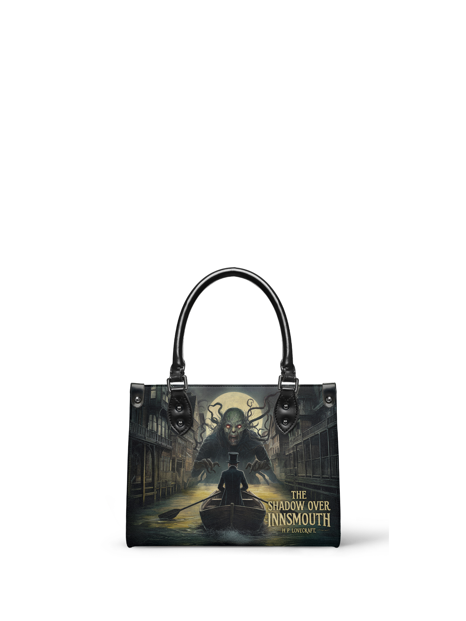 "The Shadow Over Innsmouth" - Black Interior - Small Leather Handbag - NEW WORKSHOP SALE