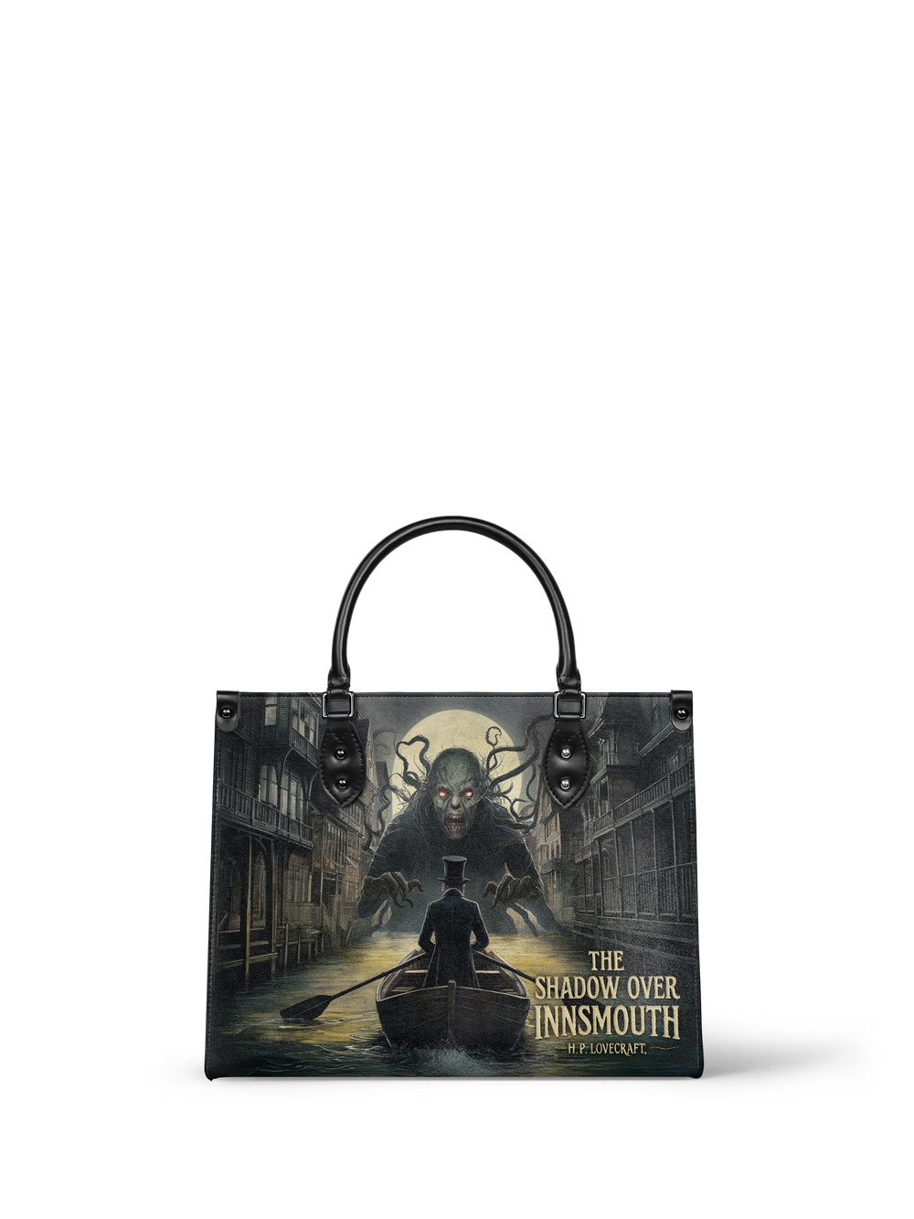 "The Shadow Over Innsmouth" - Black Interior - Leather Handbag - Special Deal