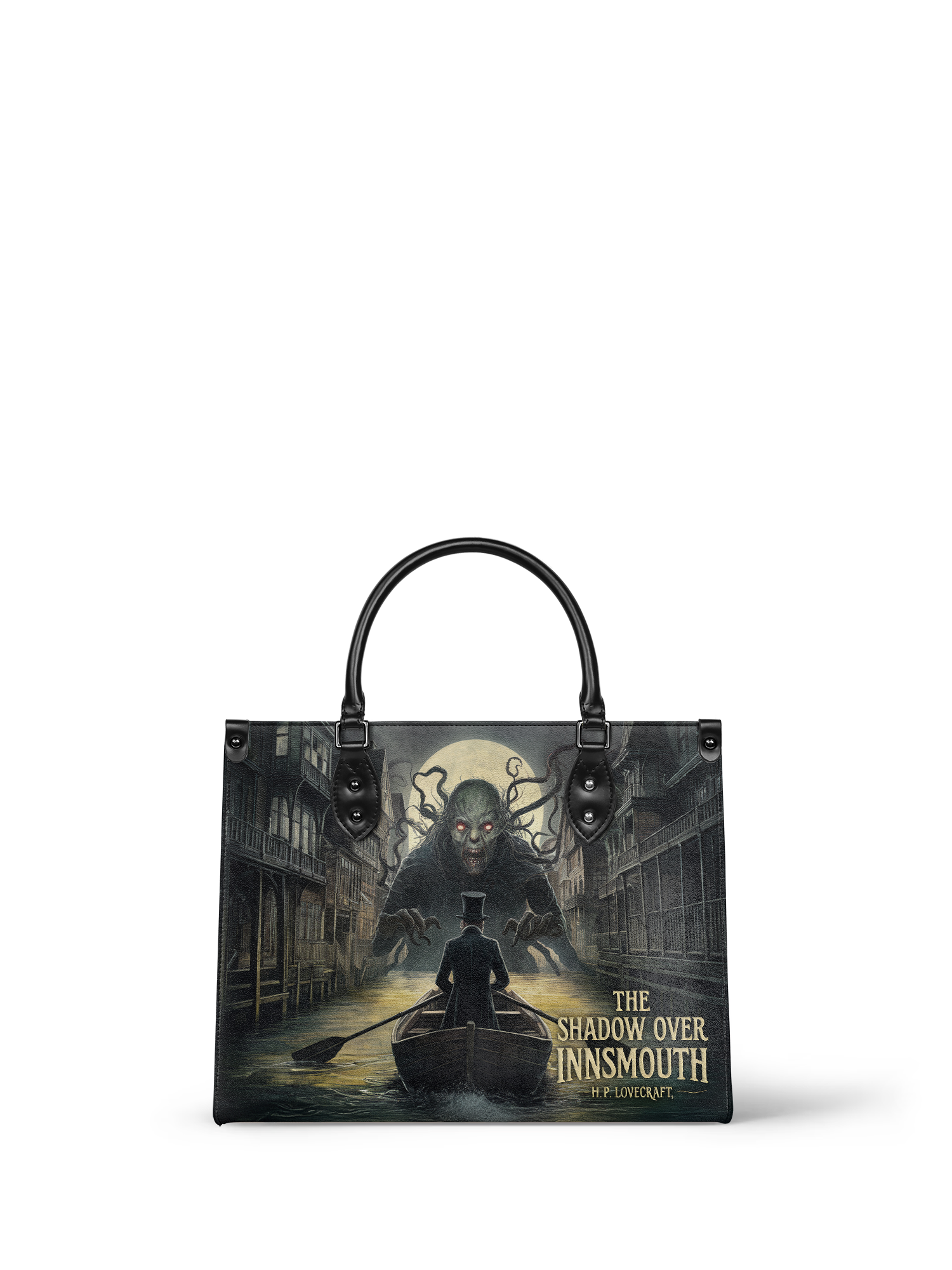"The Shadow Over Innsmouth" - Black Interior - Leather Handbag - Special Deal