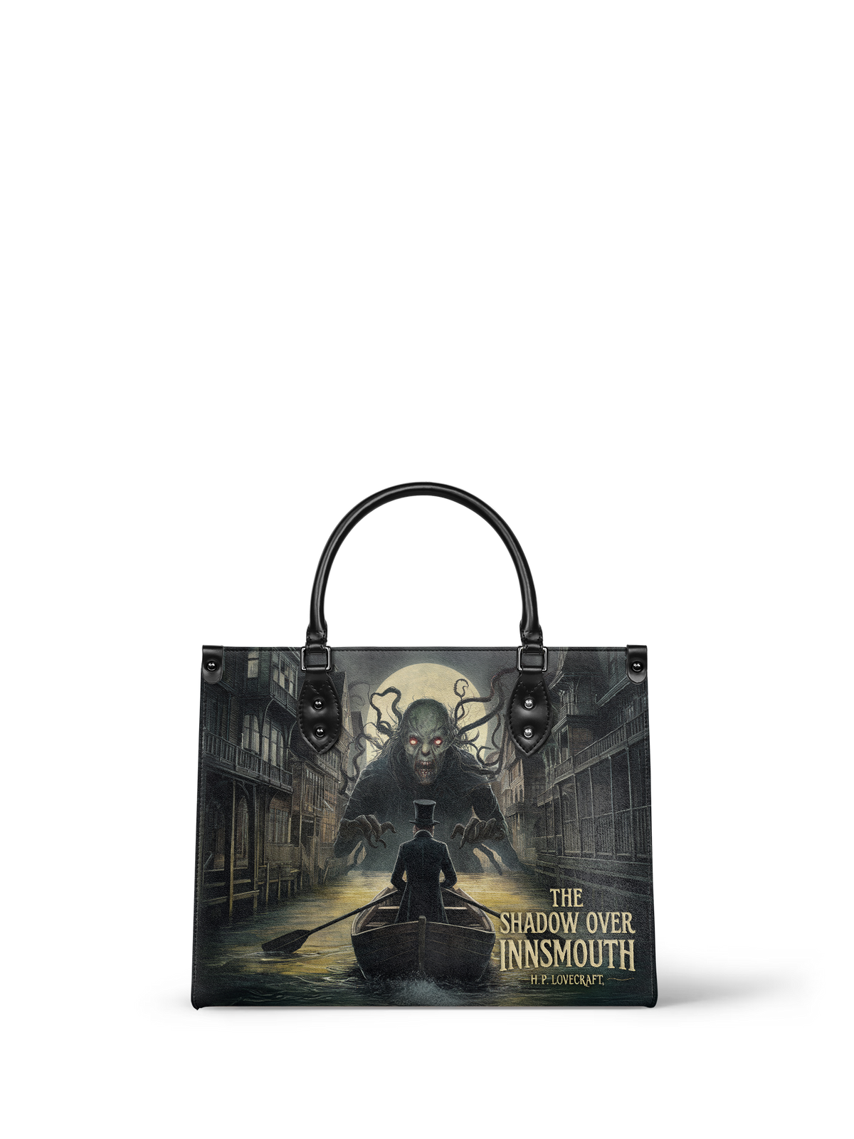 "The Shadow Over Innsmouth" - Black Interior - Leather Handbag - EVERMORE DEAL