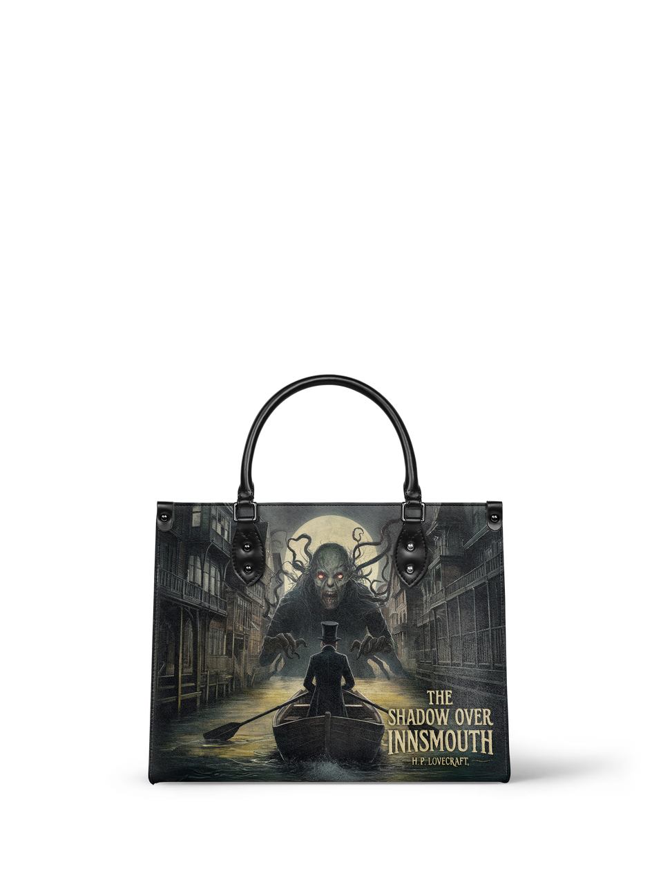 "The Shadow Over Innsmouth" - Black Interior - Leather Handbag - Special Deal