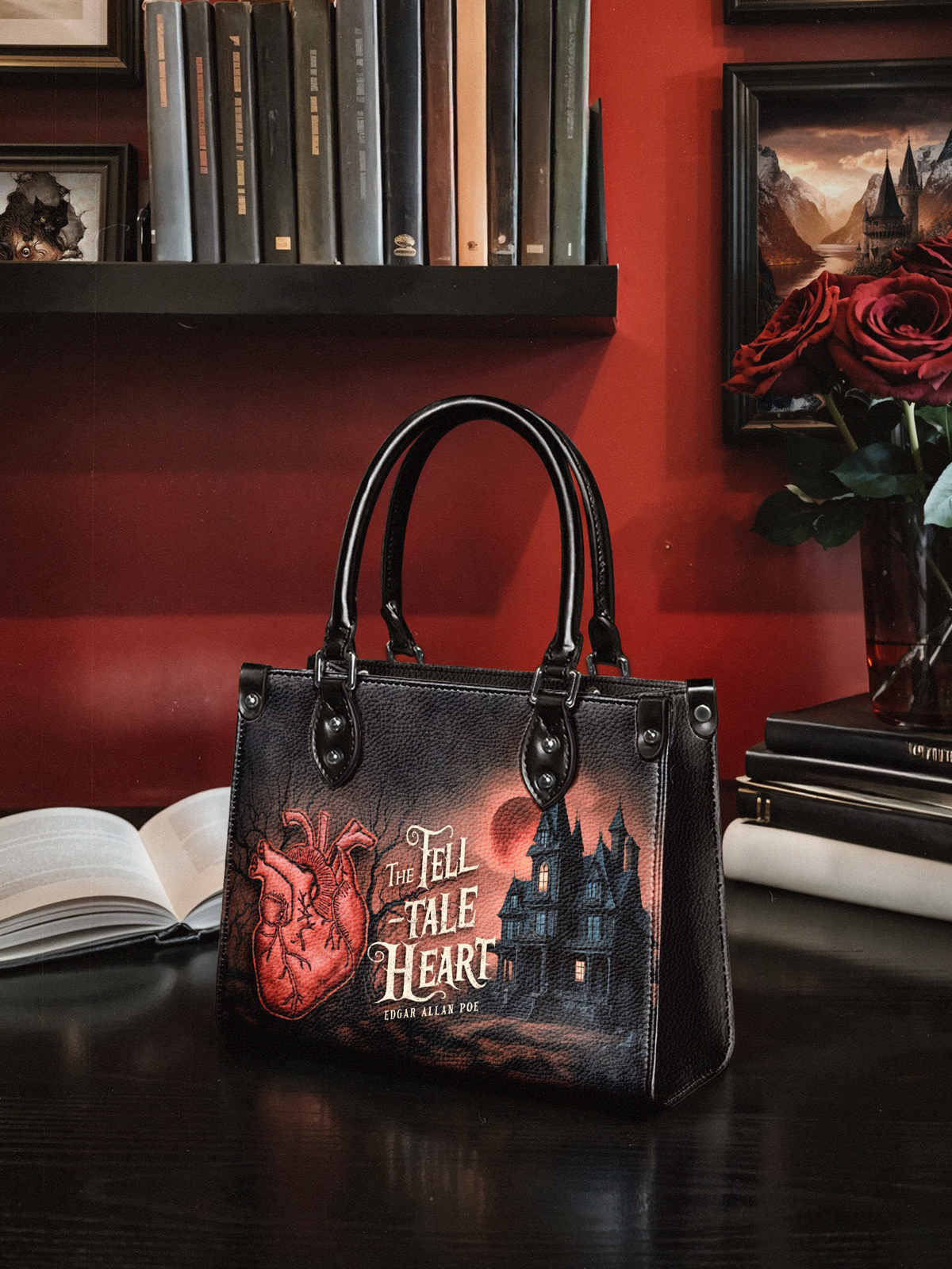 "The Tell-Tale Heart" - Black Interior - Small Leather Handbag - FALL DEAL