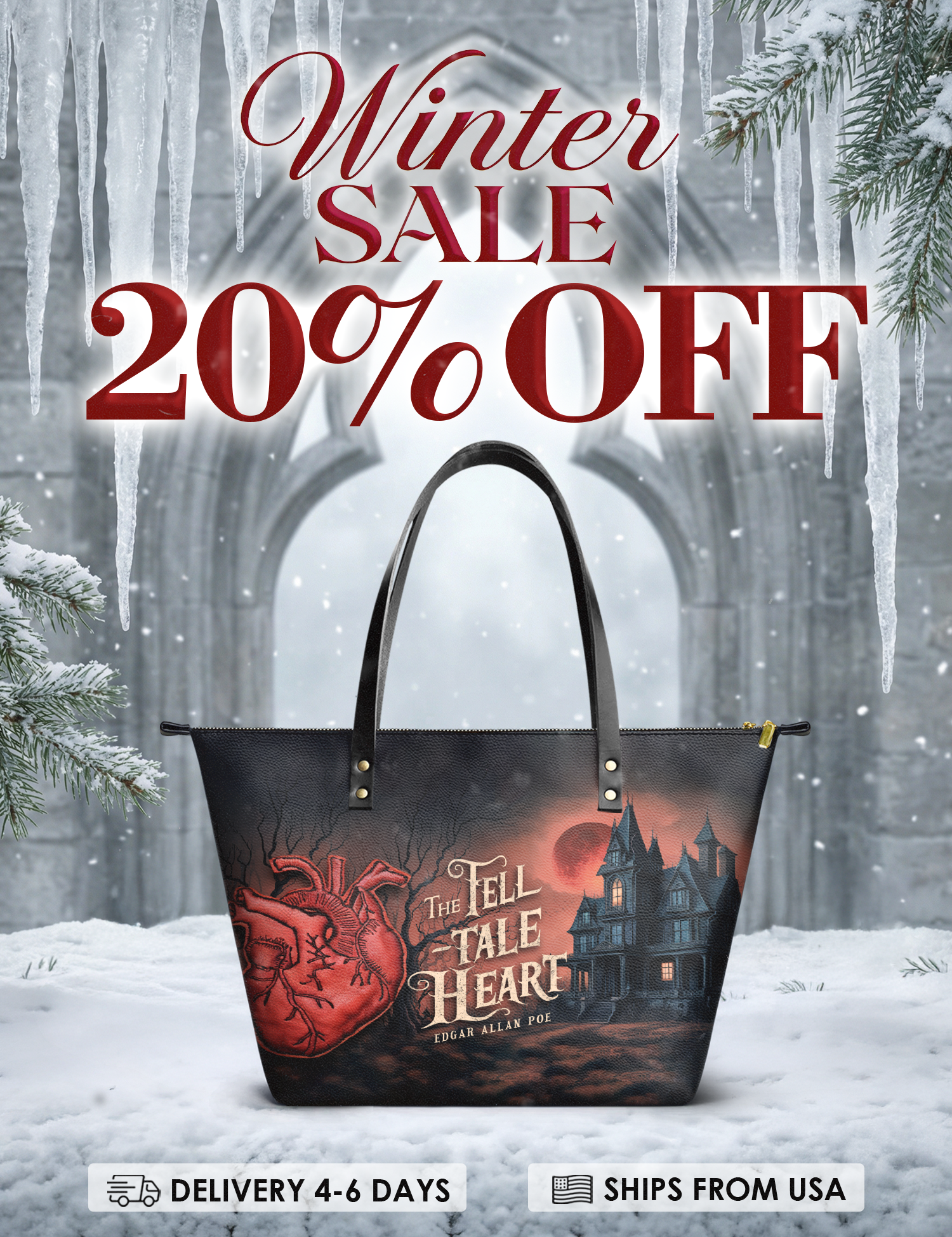 "The Tell-Tale Heart" Leather Tote Bag Deal