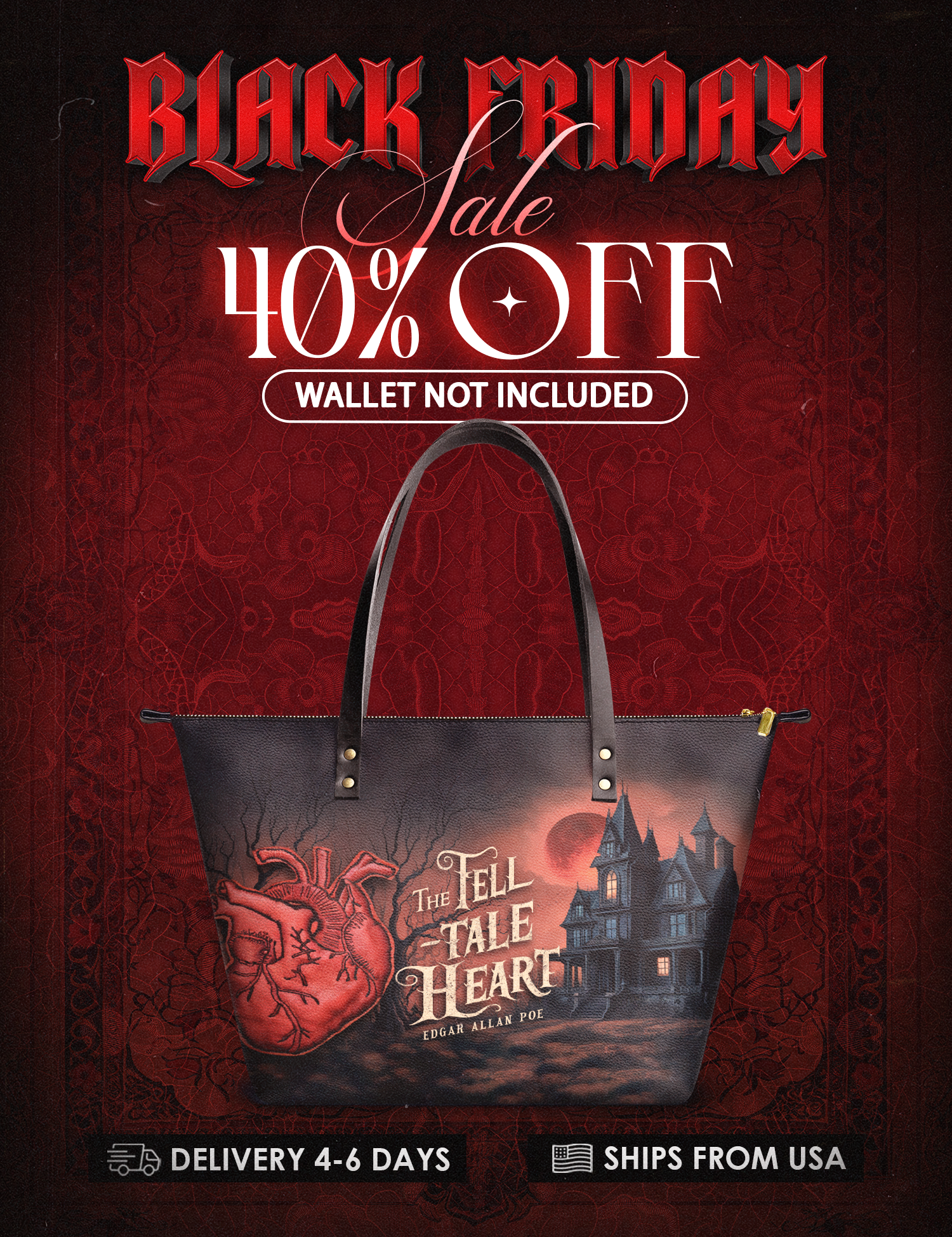 "The Tell-Tale Heart" Leather Tote Bag Deal