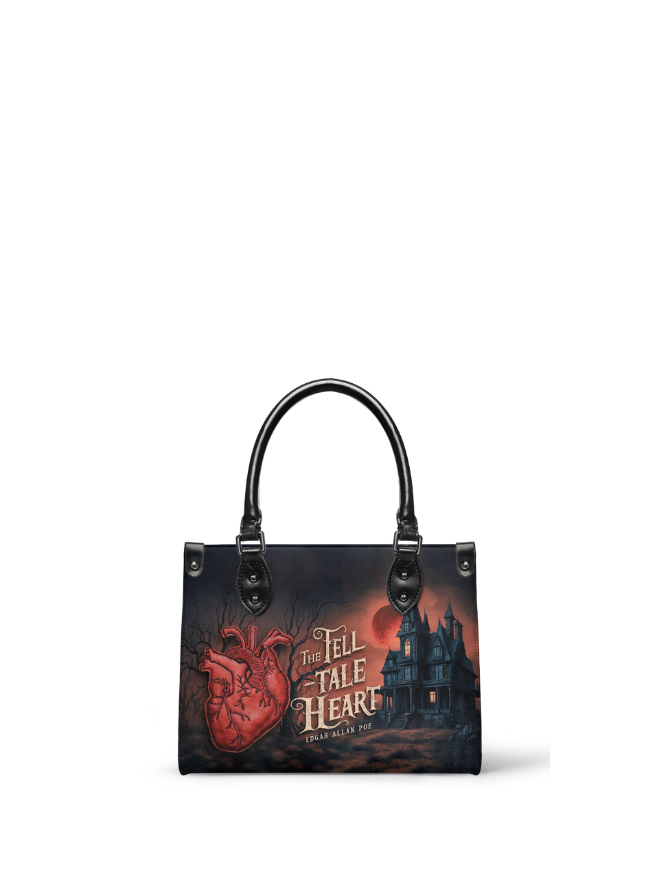 "The Tell-Tale Heart" - Black Interior - Small Leather Handbag